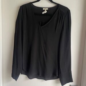Joie 100% Silk Black Blouse Size M